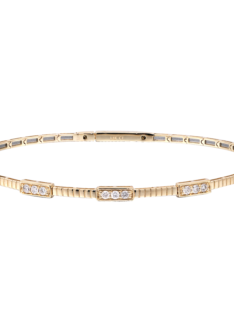 Preciosa Esclava Diamantes Naturales en Oro Amarillo 18K 3