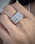 Espectacular Maxi Anillo Cintillo Diamantes en Oro Blanco 18K