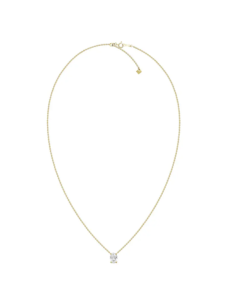 Collar Punto de Luz Diamante Ovalado 30 Puntos Oro Amarillo 18K 2