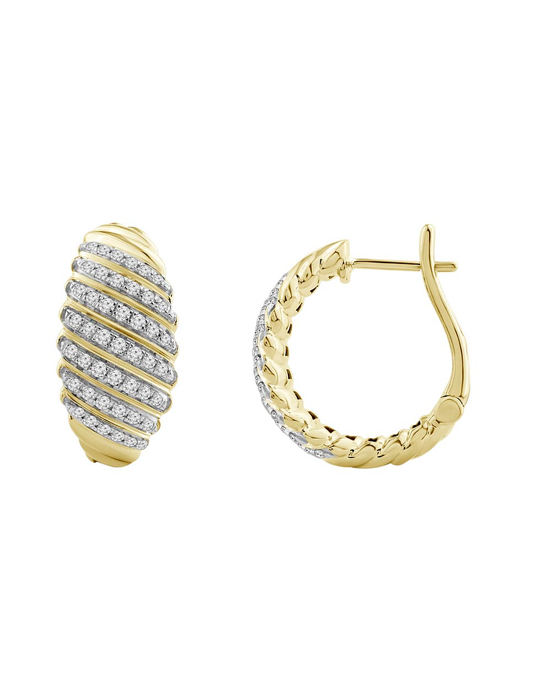 Bellísimos Aros Diamantes en Oro Amarillo 18K