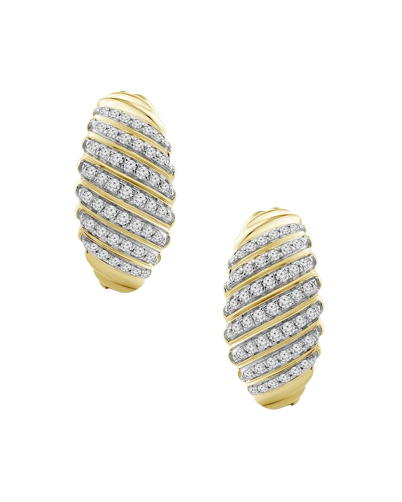 Bellísimos Aros Diamantes en Oro Amarillo 18K