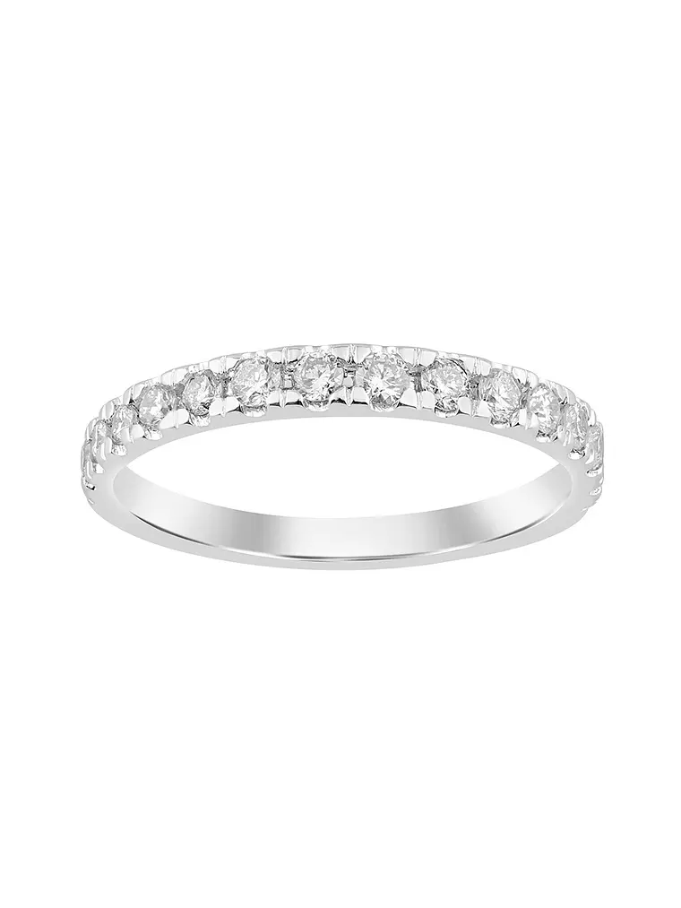 Anillo Medio Cintillo 15 Diamantes en Oro Blanco 18K 1