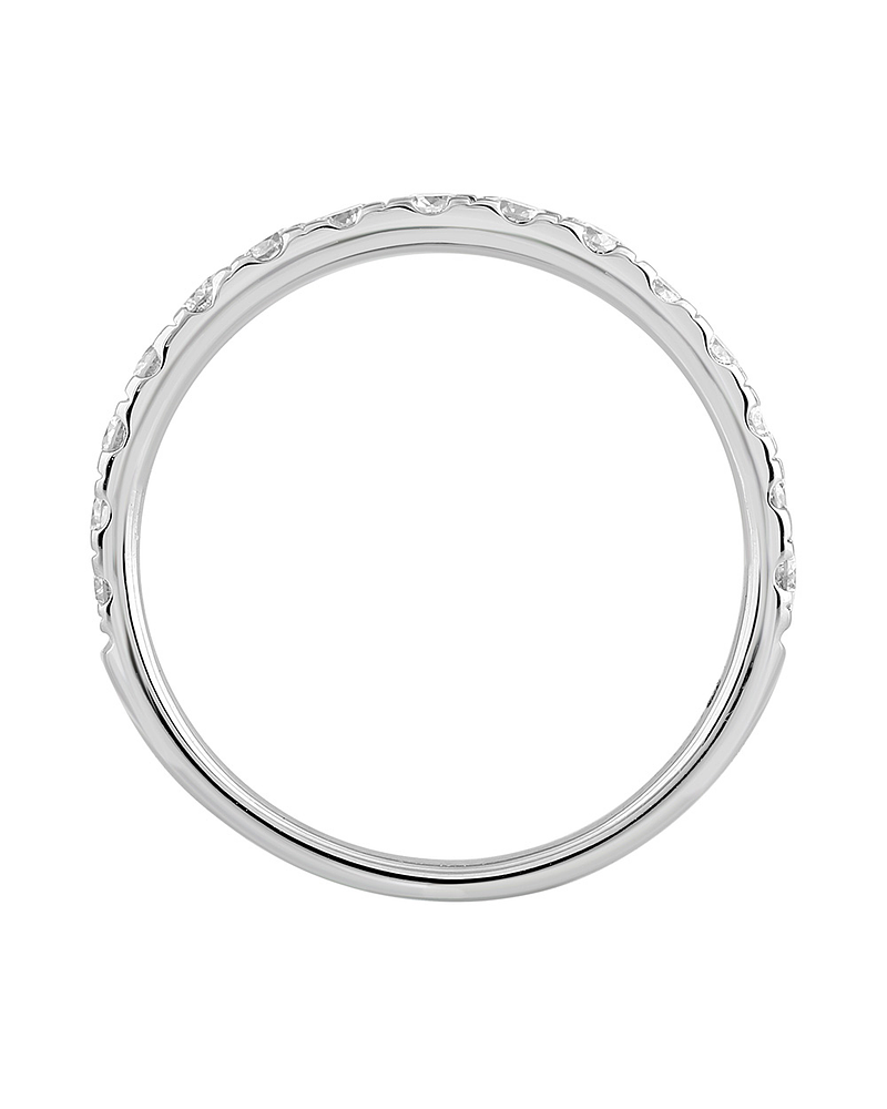 Anillo Medio Cintillo 15 Diamantes en Oro Blanco 18K