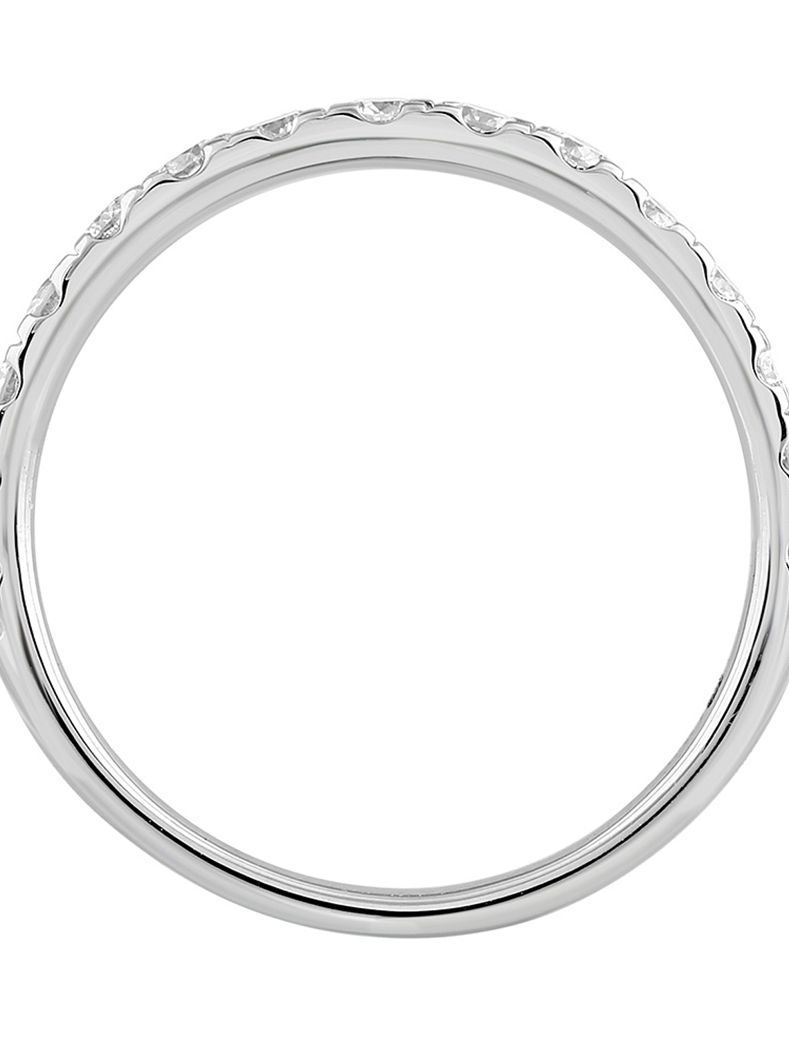 Anillo Medio Cintillo 15 Diamantes en Oro Blanco 18K 3