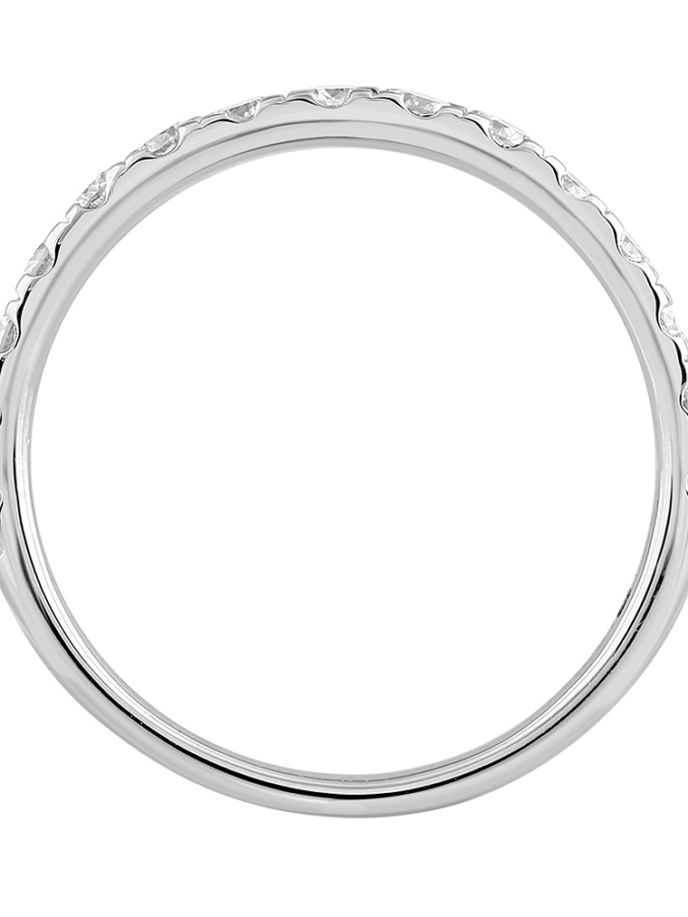 Anillo Medio Cintillo 15 Diamantes en Oro Blanco 18K 3