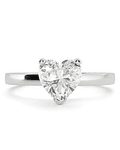 Anillo Solitario Diamante Natural Corte Corazón en Platino