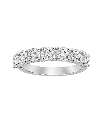Anillo Medio Cintillo 7 Diamantes Naturales 1.5 Ct en Oro Blanco 18K