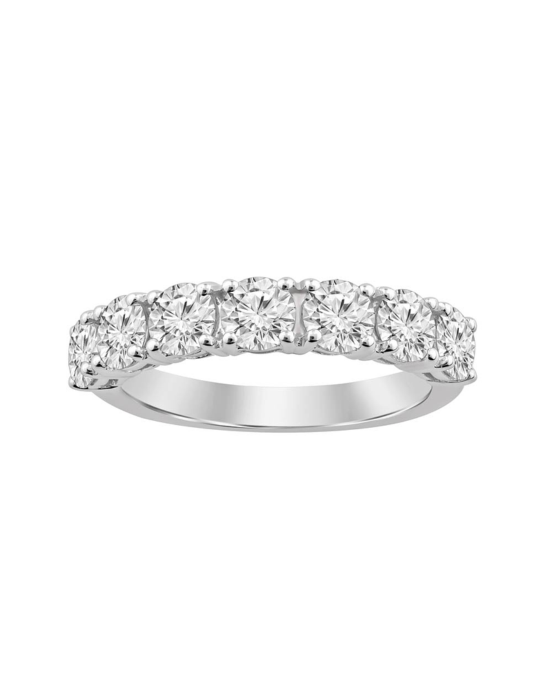 Anillo Medio Cintillo 7 Diamantes Naturales 1.5 Ct en Oro Blanco 18K