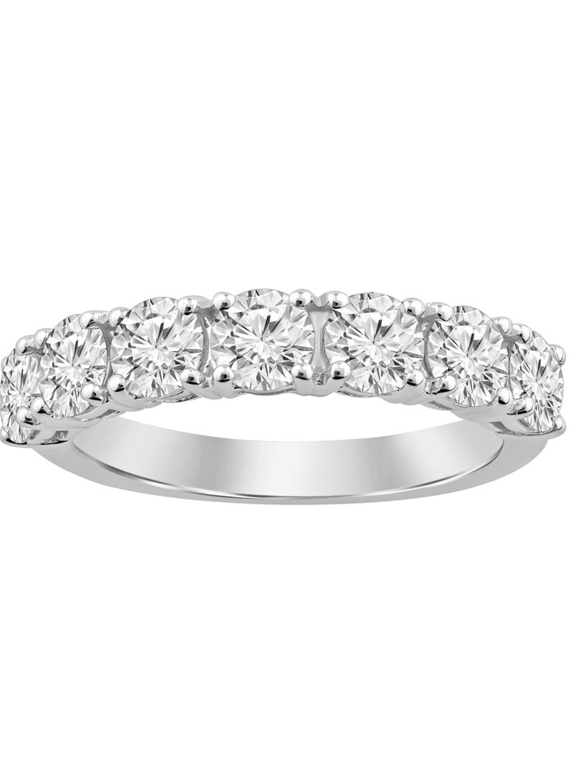 Anillo Medio Cintillo 7 Diamantes Naturales 1.5 Ct en Oro Blanco 18K 1