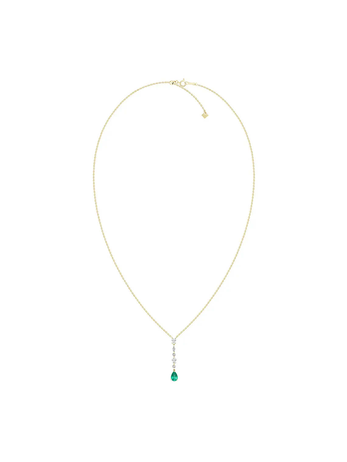 Collar Esmeralda y Brillantes en Oro Amarillo 18K 2
