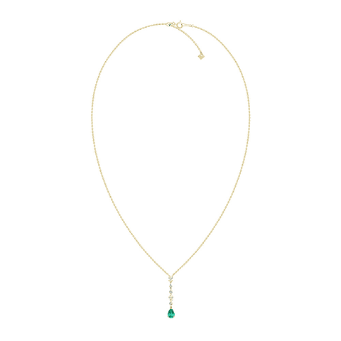 Collar Esmeralda y Brillantes en Oro Amarillo 18K