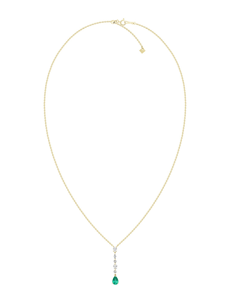 Collar Esmeralda y Brillantes en Oro Amarillo 18K 2