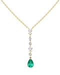 Collar Esmeralda y Brillantes en Oro Amarillo 18K
