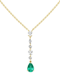 Collar Esmeralda y Brillantes en Oro Amarillo 18K - Miniatura 1