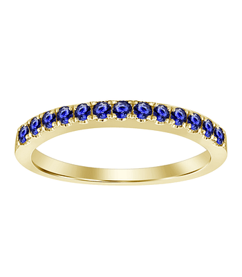 Anillo Cintillo Zafiros Azules en Oro Amarillo 18K