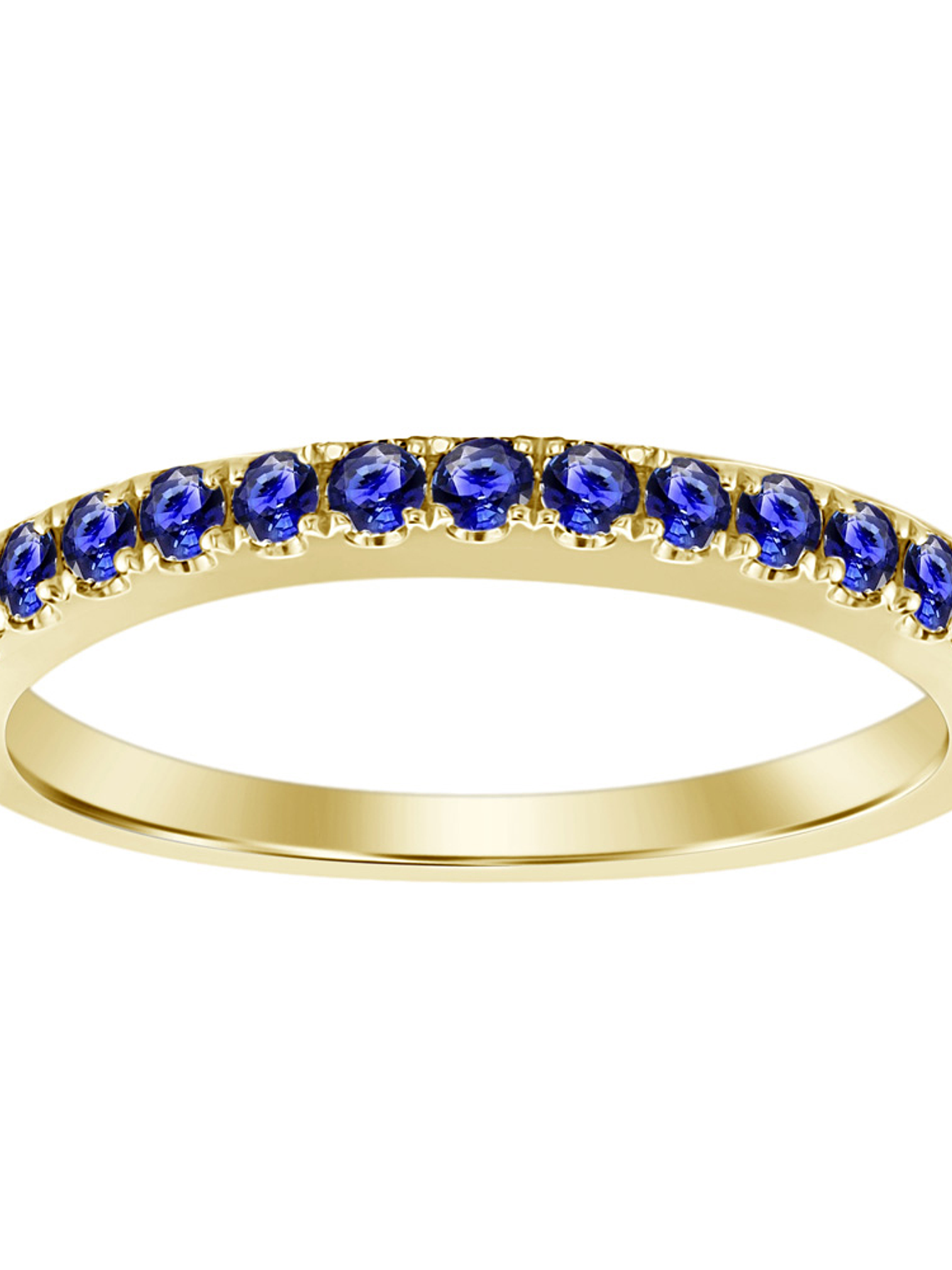 Anillo Cintillo Zafiros Azules en Oro Amarillo 18K 1
