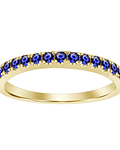 Anillo Cintillo Zafiros Azules en Oro Amarillo 18K