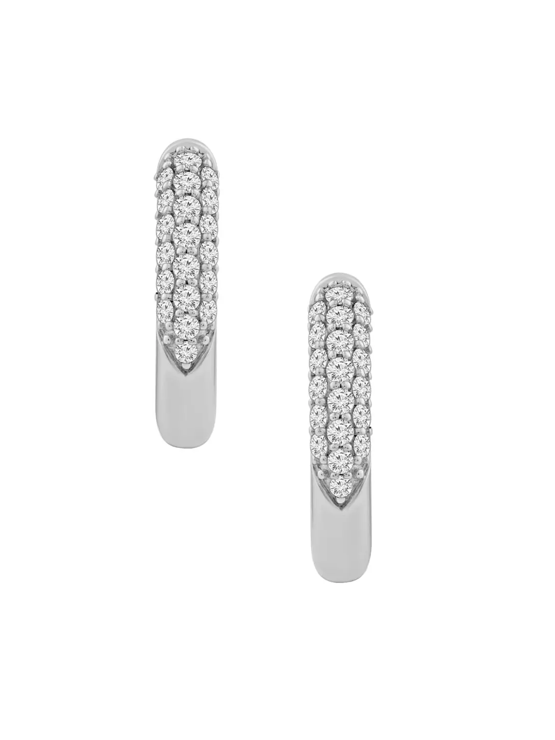 Aros Argollas Diamantes Pavé Oro Blanco 18K 2