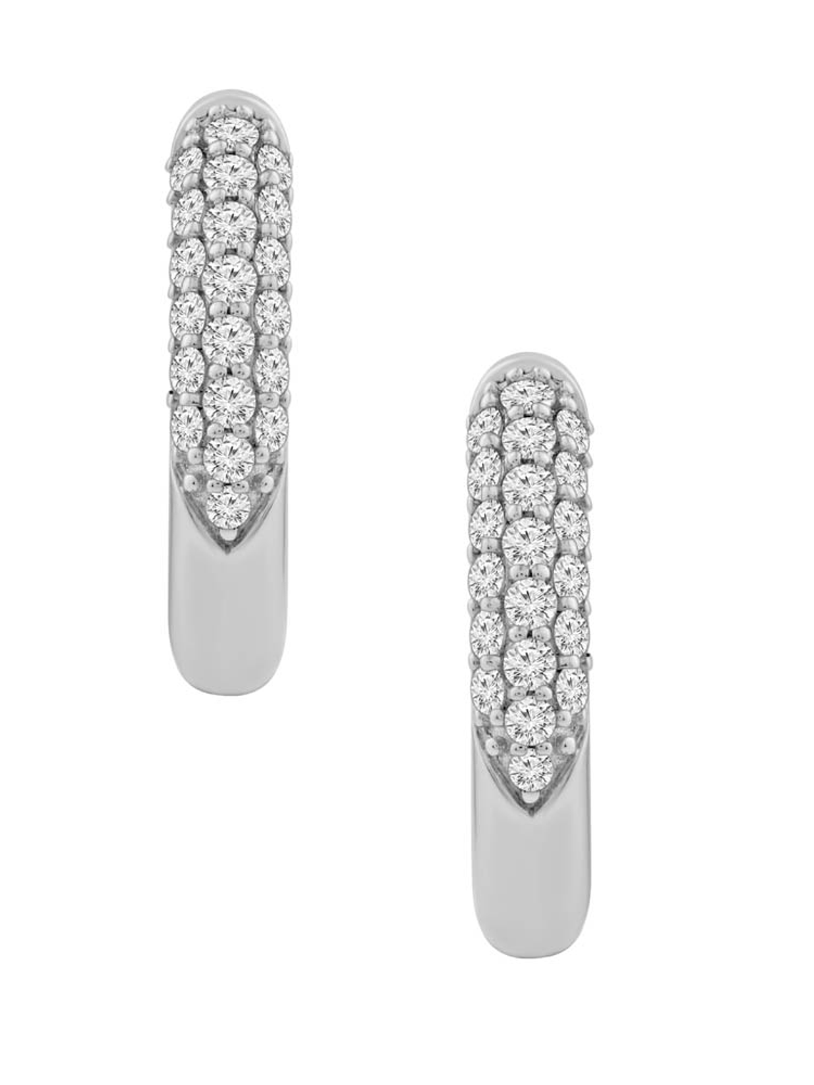 Aros Argollas Diamantes Pavé Oro Blanco 18K 2