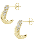 Aros Semi Argollas Diamantes Pavé Oro Amarillo 18K