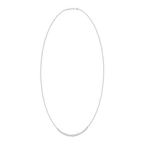 Collar Barrita Grande Diamantes Naturales en Oro Amarillo 18K