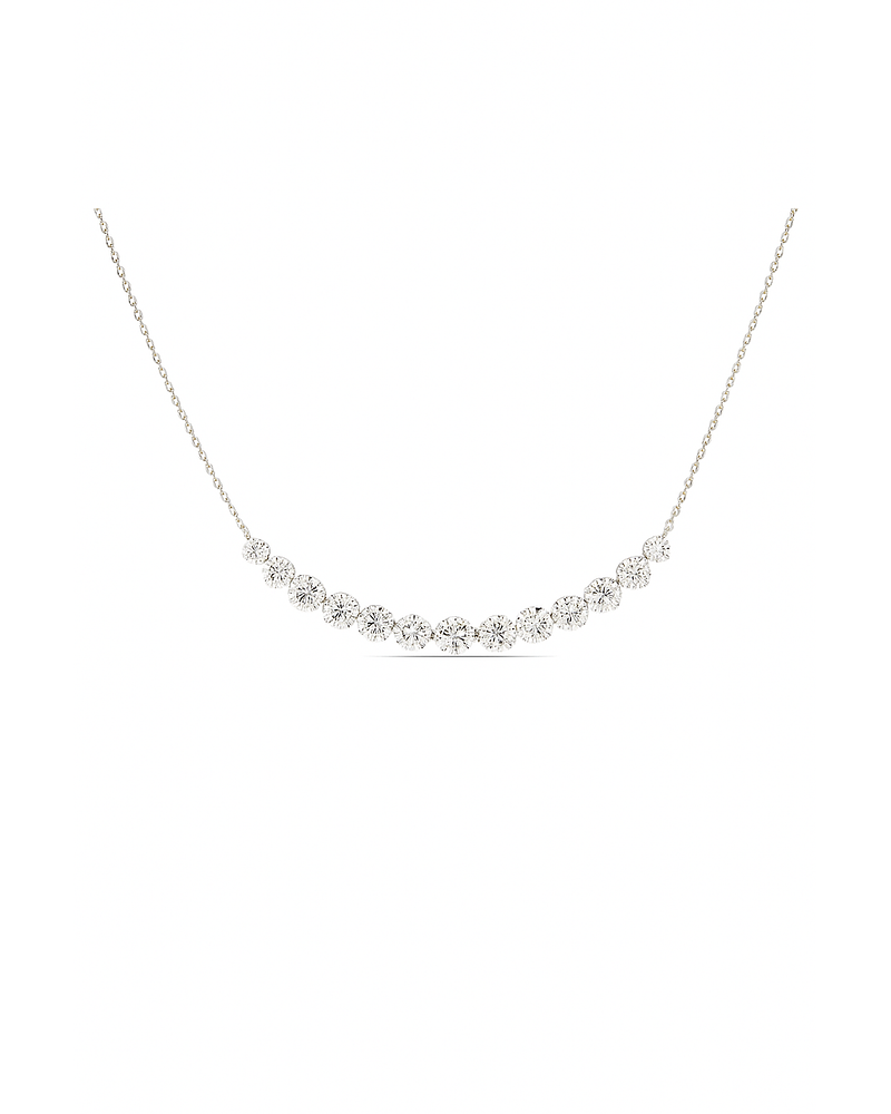 Collar Barrita Grande Diamantes Naturales en Oro Amarillo 18K