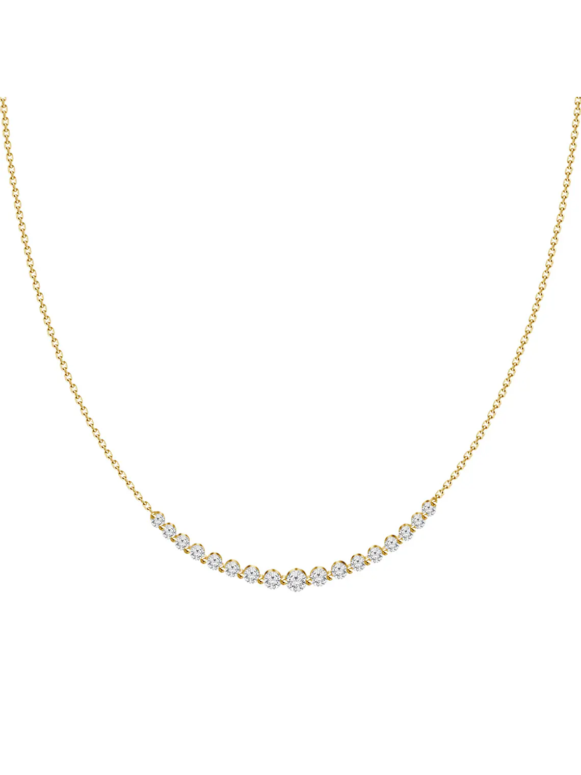 Collar Barrita Grande Diamantes Naturales en Oro Amarillo 18K 1