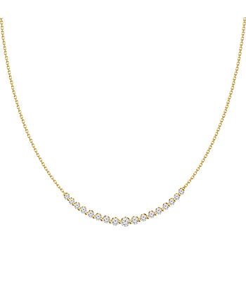 Collar Barrita Grande Diamantes Naturales en Oro Amarillo 18K