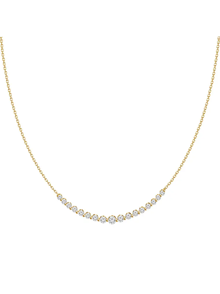 Collar Barrita Grande Diamantes Naturales en Oro Amarillo 18K 1