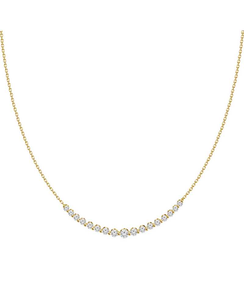 Collar Barrita Grande Diamantes Naturales en Oro Amarillo 18K