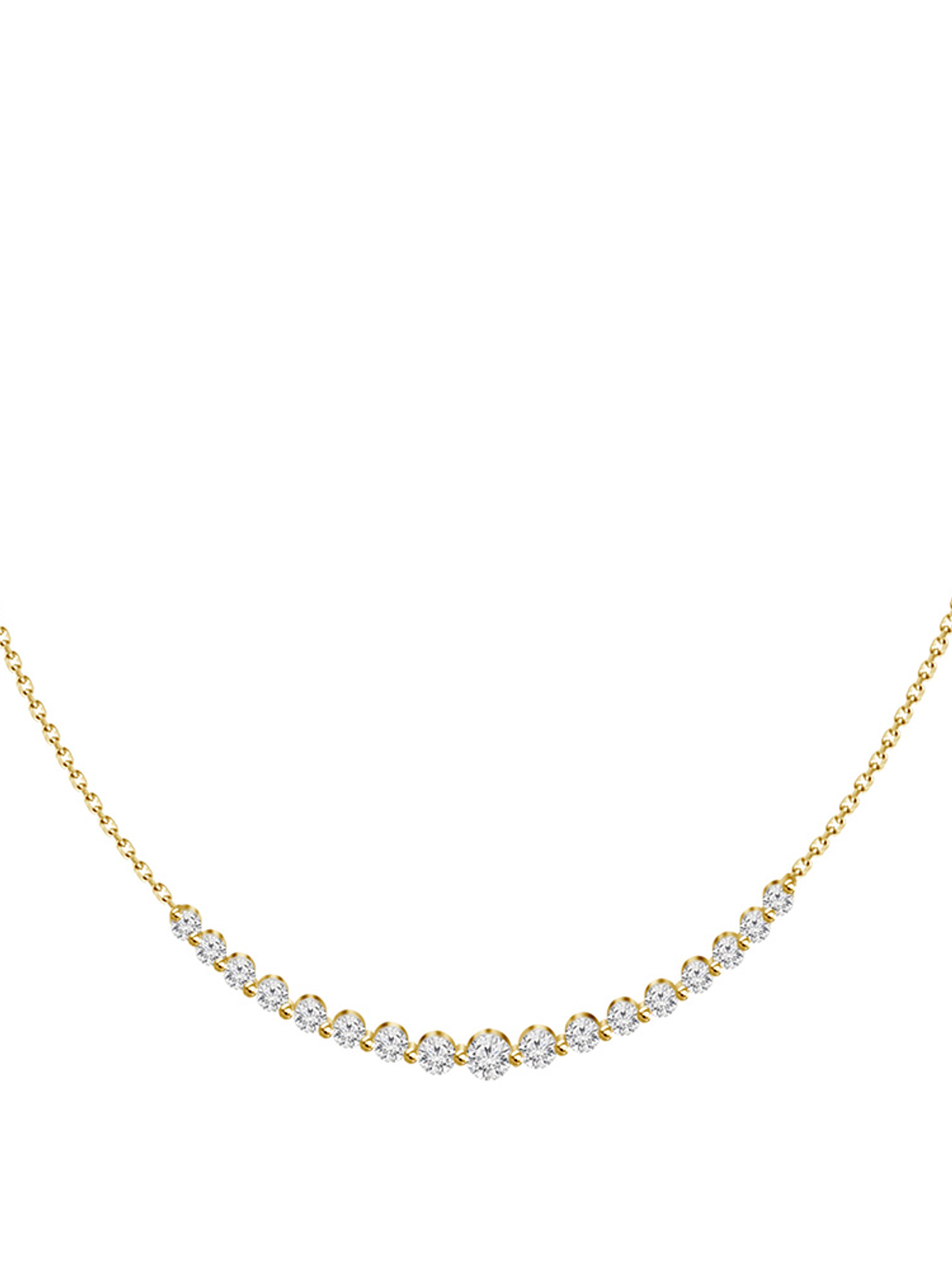 Collar Barrita Grande Diamantes Naturales en Oro Amarillo 18K 1