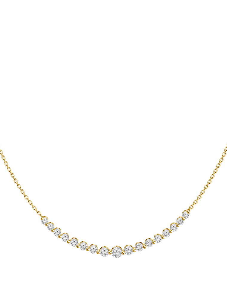Collar Barrita Grande Diamantes Naturales en Oro Amarillo 18K 1