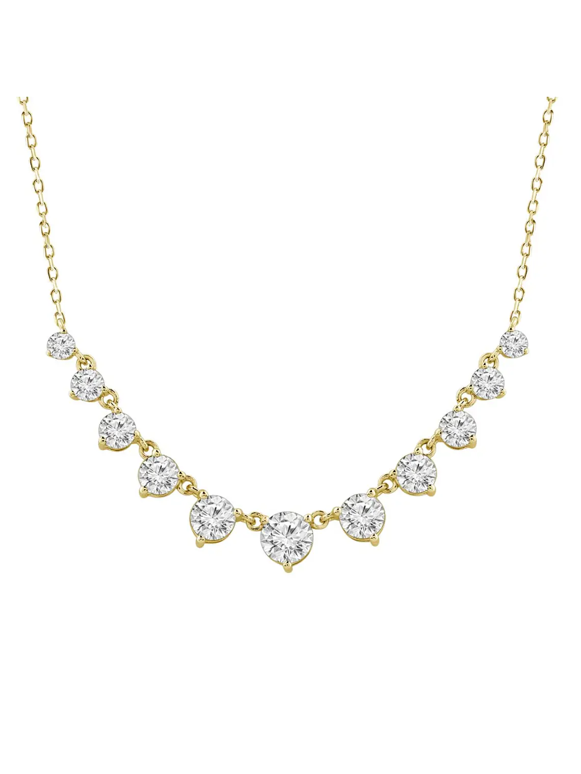Collar Tennis Curvo Diamantes Naturales en Oro Amarillo 18K 1