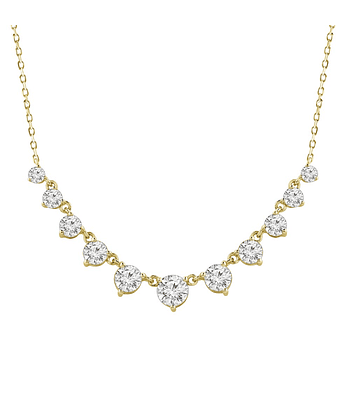 Collar Tennis Curvo Diamantes Naturales en Oro Amarillo 18K