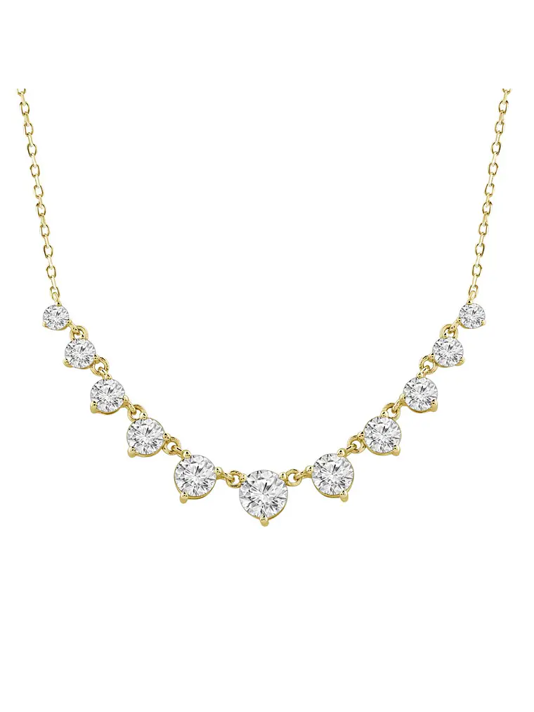Collar Tennis Curvo Diamantes Naturales en Oro Amarillo 18K 1