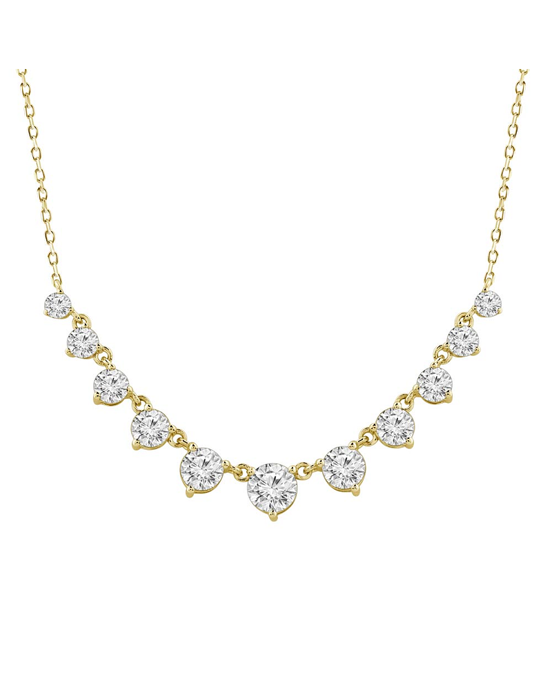 Collar Tennis Curvo Diamantes Naturales en Oro Amarillo 18K