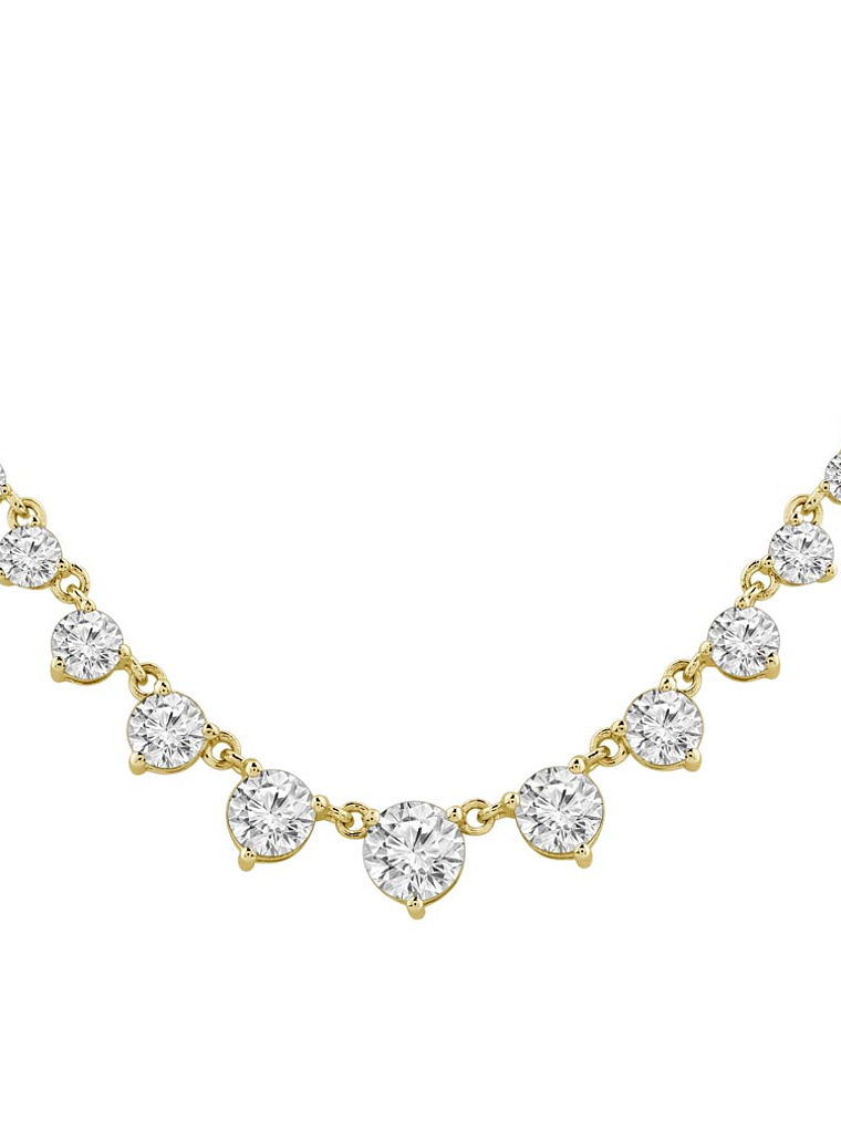 Collar Tennis Curvo Diamantes Naturales en Oro Amarillo 18K 1