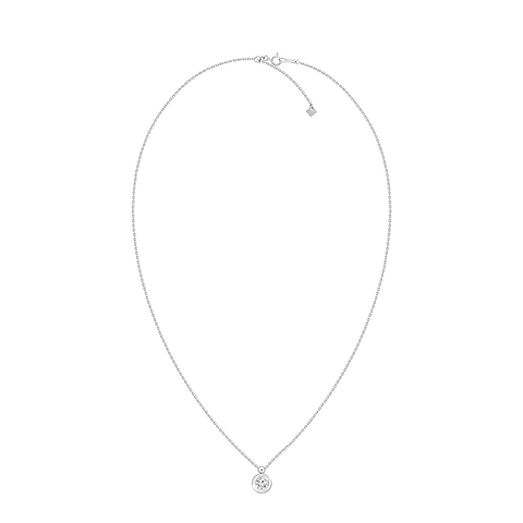 Collar Punto de Luz Bisel Gran Diamante en Oro Blanco 18K