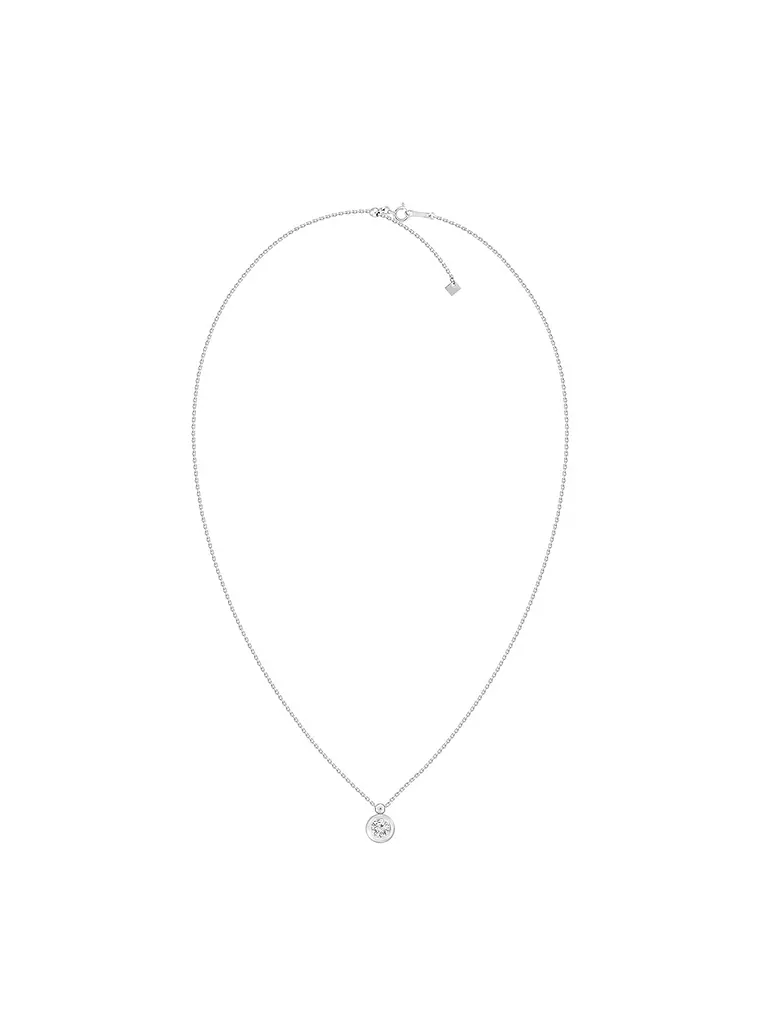 Collar Punto de Luz Bisel Gran Diamante en Oro Blanco 18K 2