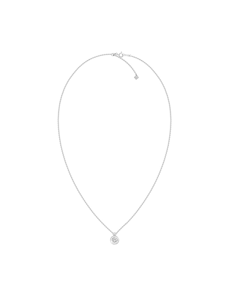 Collar Punto de Luz Bisel Gran Diamante en Oro Blanco 18K