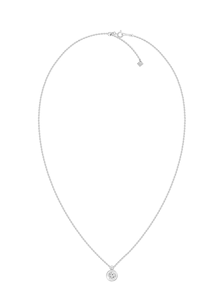 Collar Punto de Luz Bisel Gran Diamante en Oro Blanco 18K 2