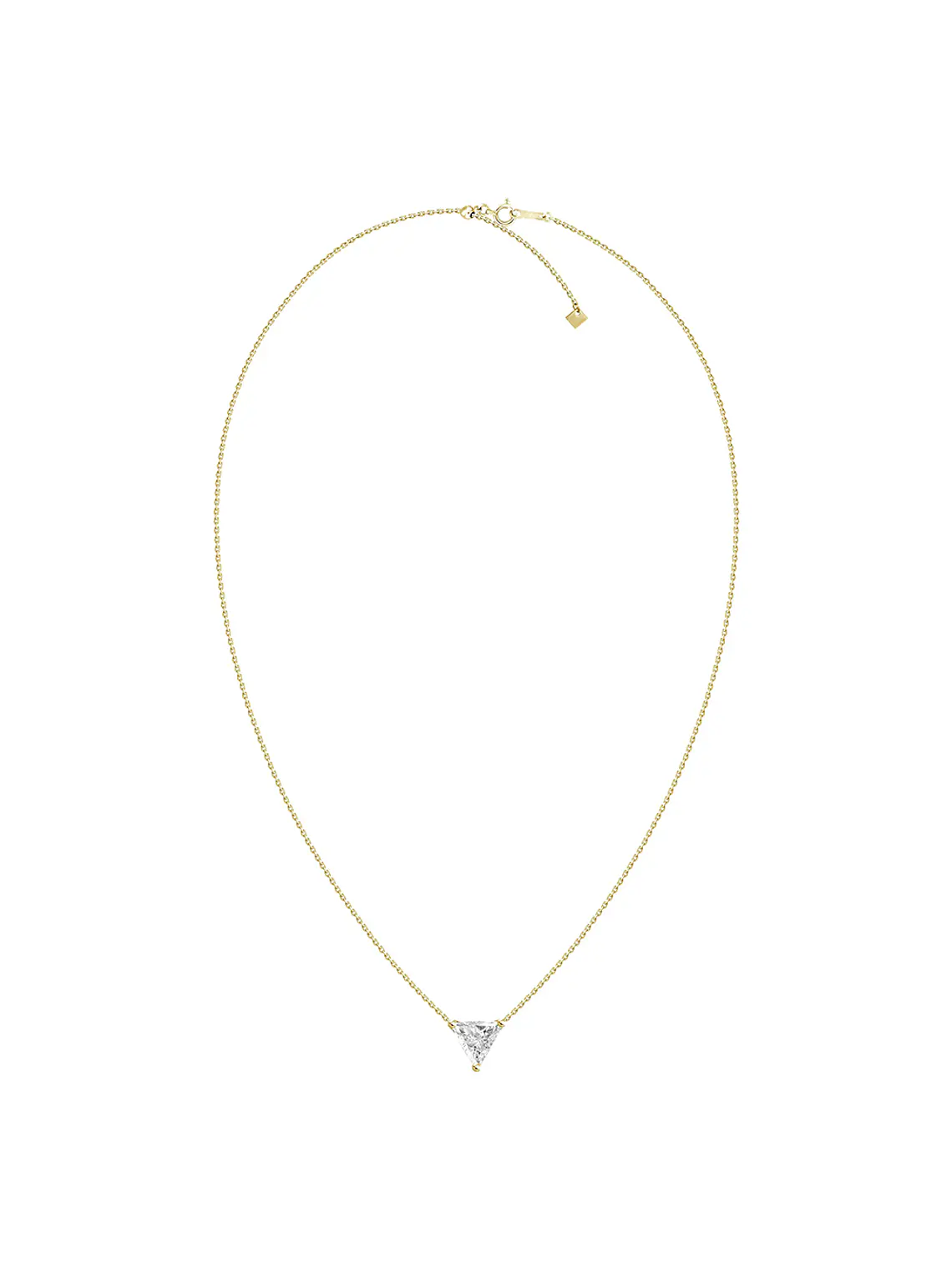 Collar Punto de Luz Diamante Triangular-Trillion- 20 Puntos Oro Amarillo 18K 2