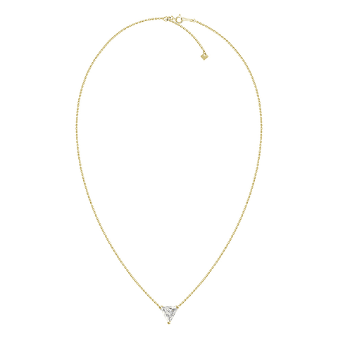 Collar Punto de Luz Diamante Triangular-Trillion- 20 Puntos Oro Amarillo 18K