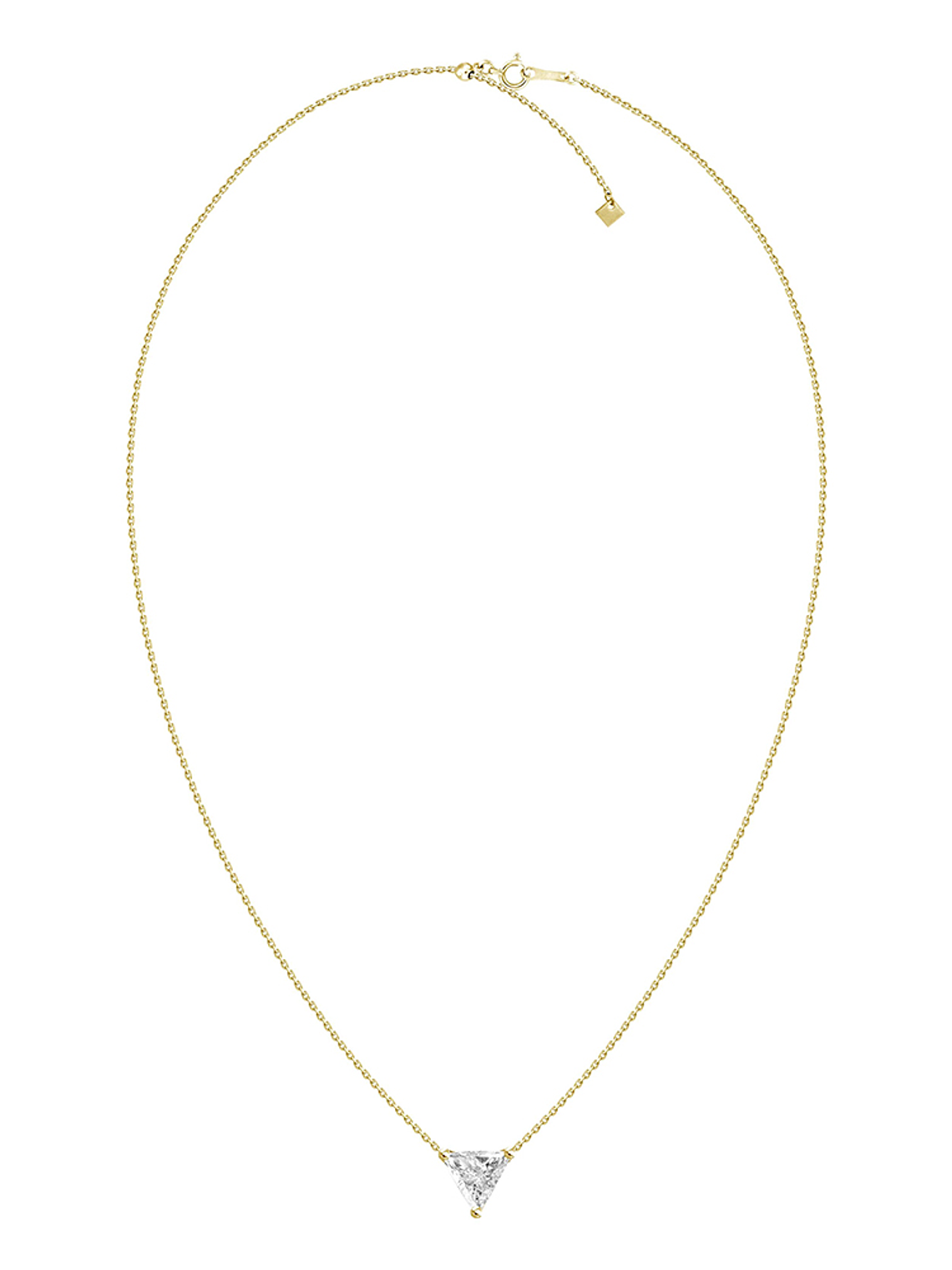 Collar Punto de Luz Diamante Triangular-Trillion- 20 Puntos Oro Amarillo 18K 2