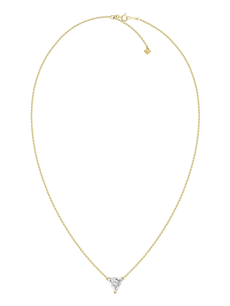 Collar Punto de Luz Diamante Triangular-Trillion- 20 Puntos Oro Amarillo 18K 2