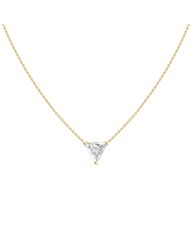 Collar Punto de Luz Diamante Triangular-Trillion- 20 Puntos Oro Amarillo 18K