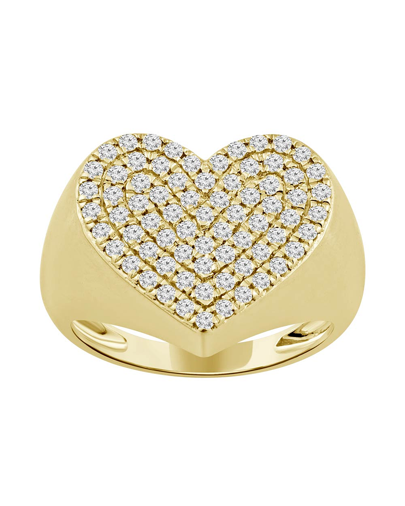 Maxi Anillo Forma Corazón Pavé Oro Amarillo 18K