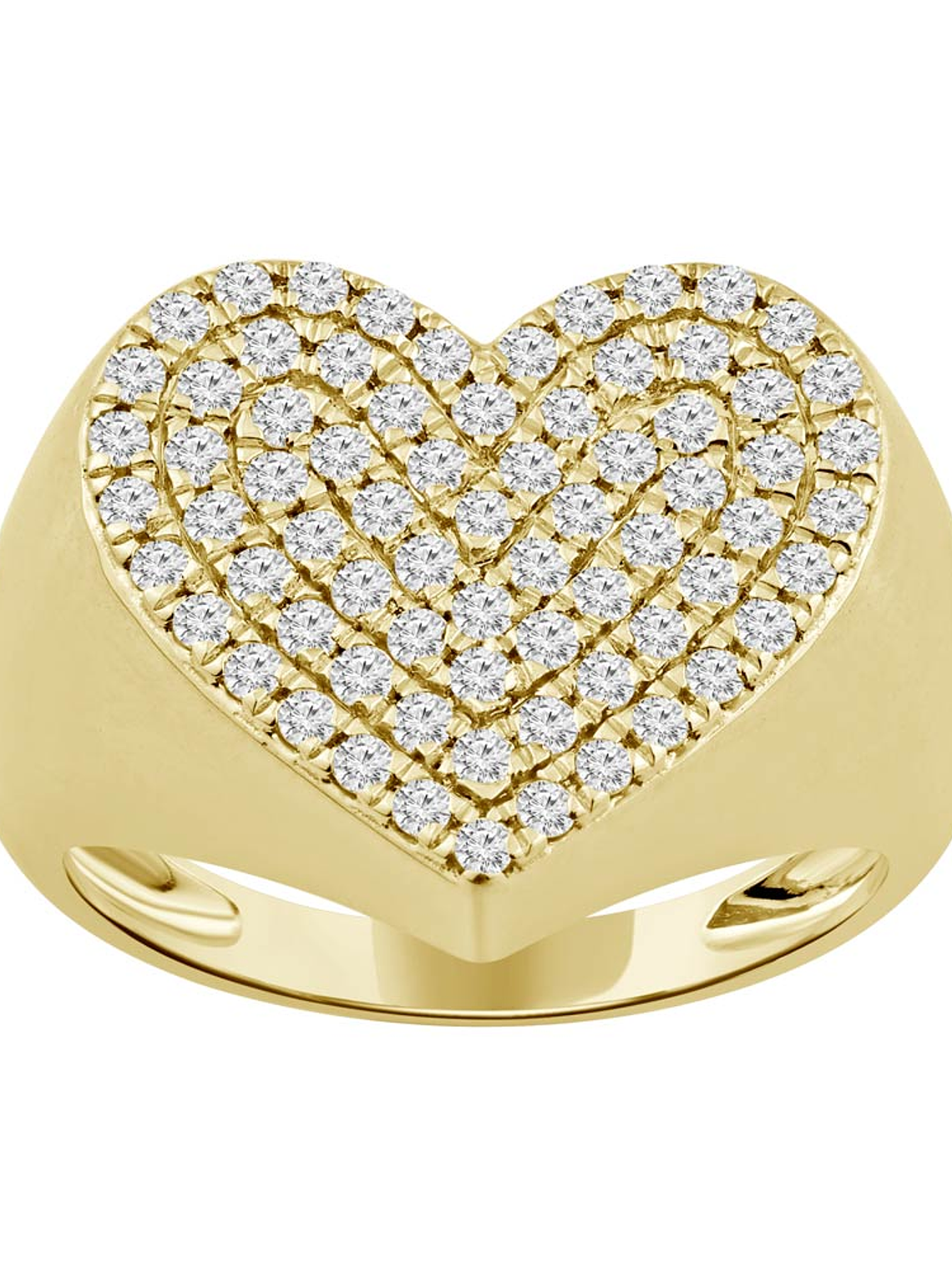Maxi Anillo Forma Corazón Pavé Oro Amarillo 18K 1