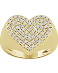 Maxi Anillo Forma Corazón Pavé Oro Amarillo 18K
