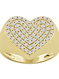 Maxi Anillo Forma Corazón Pavé Oro Amarillo 18K - Miniatura 1